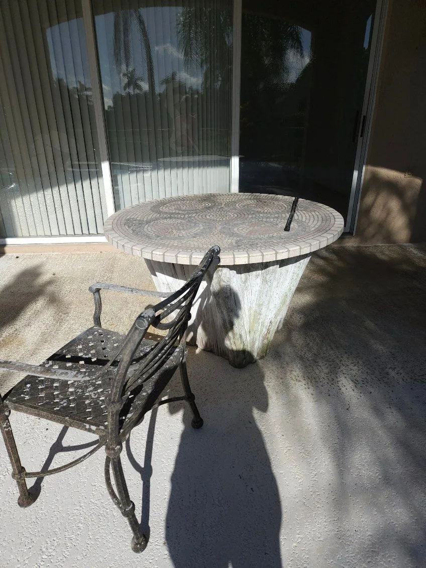 Usable table and chairs set aside during a pickup