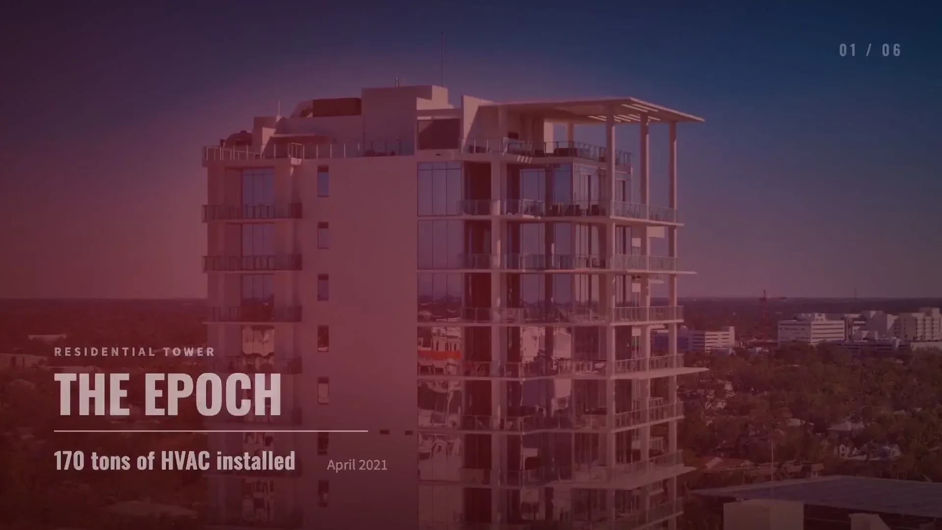 The Skyline We Built, six Sarasota landmark buildings with the HVAC tonnage installed in each and the year it was completed