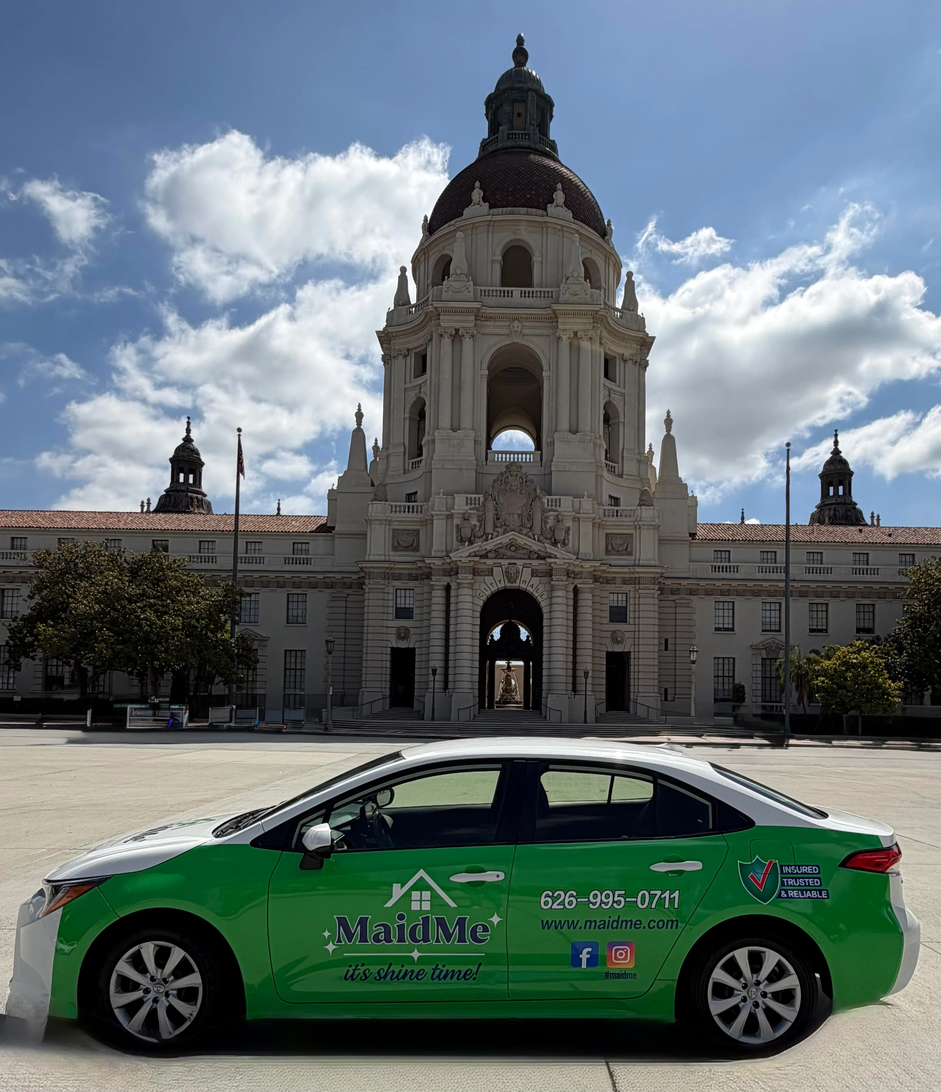MaidMe branded vehicle in Pasadena, CA