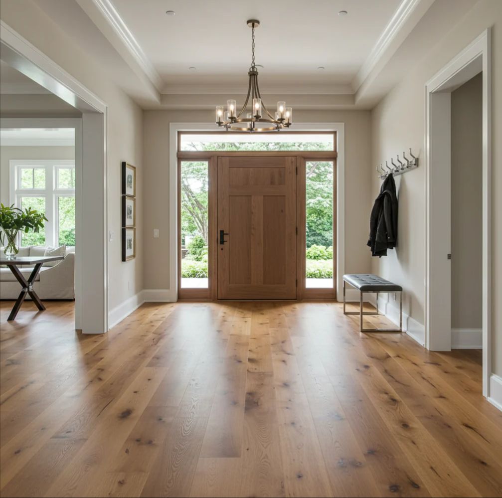 Spacious entryway with professionally installed tile flooring in a Montgomery County home