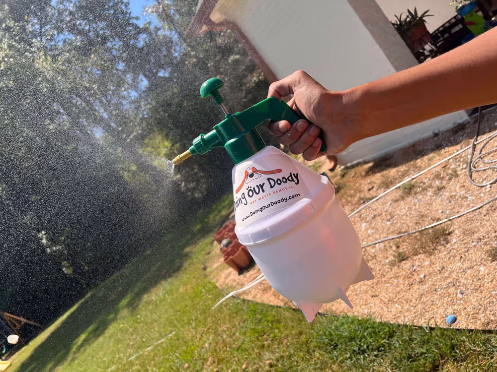 Professional yard deodorizing service by Doing Our Doody