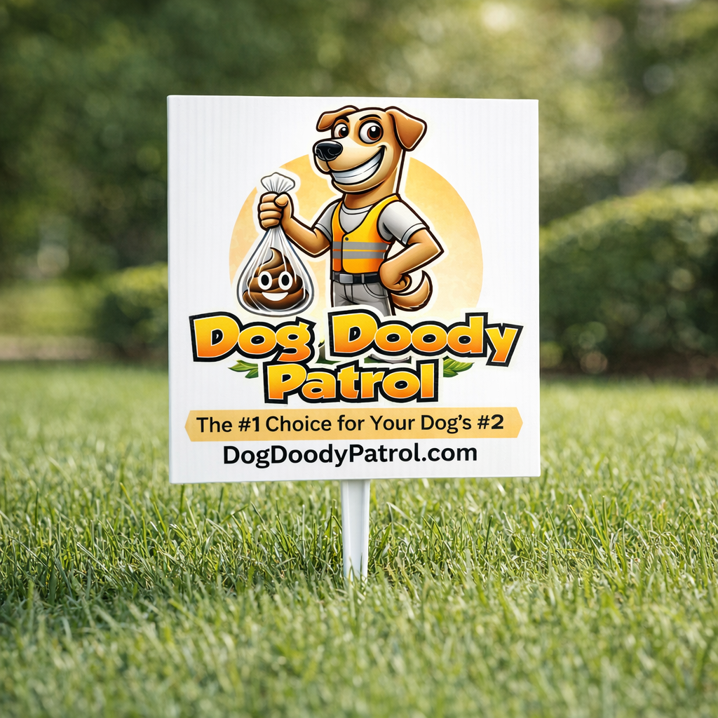 Dog Doody Patrol station sign installed and ready for use
