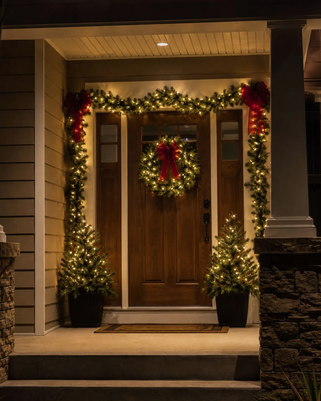 Porch Decorations Christmas lighting by JVS