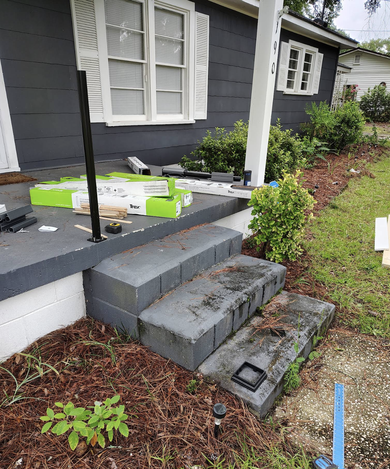 Before renovation — front porch in progress