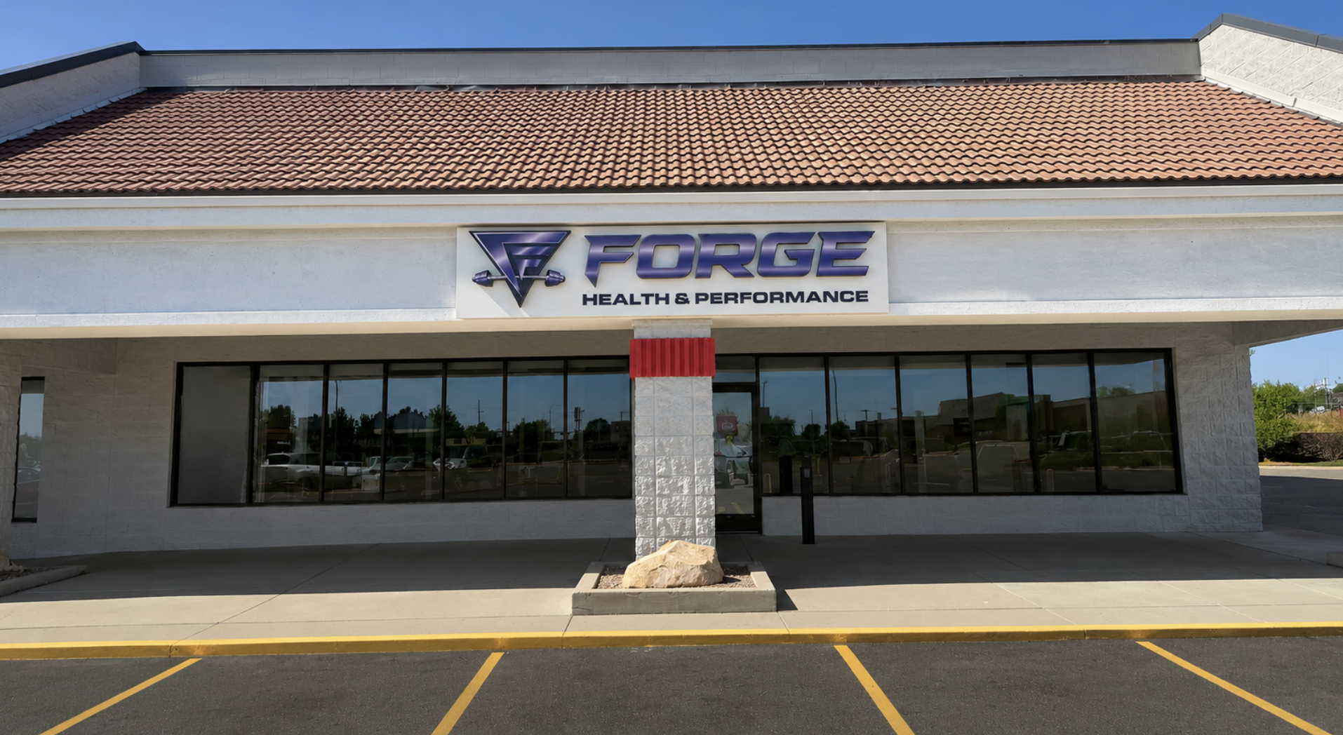 The exterior storefront of Forge Health & Performance in Layton, Utah.