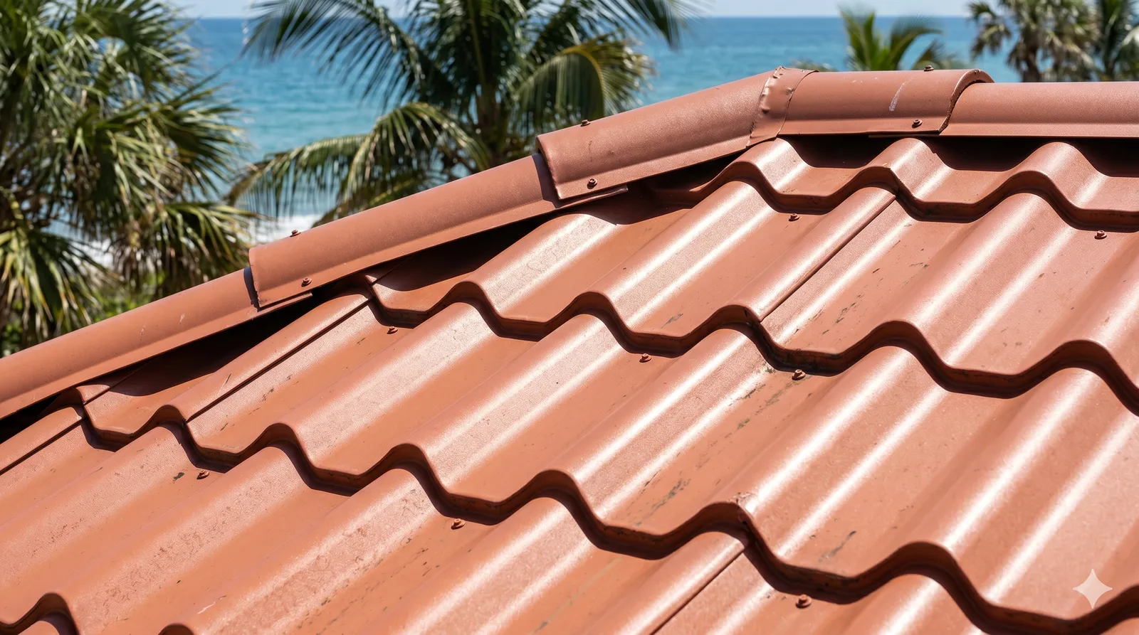Metal tile roof