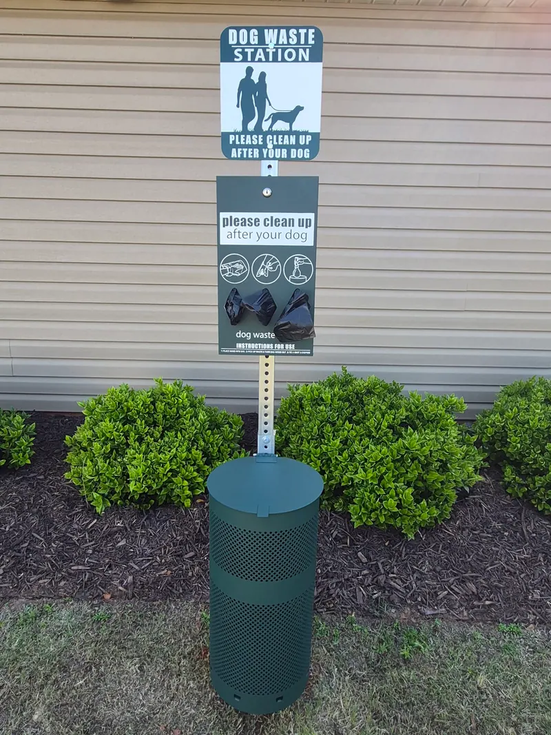 Pet waste station at a managed property