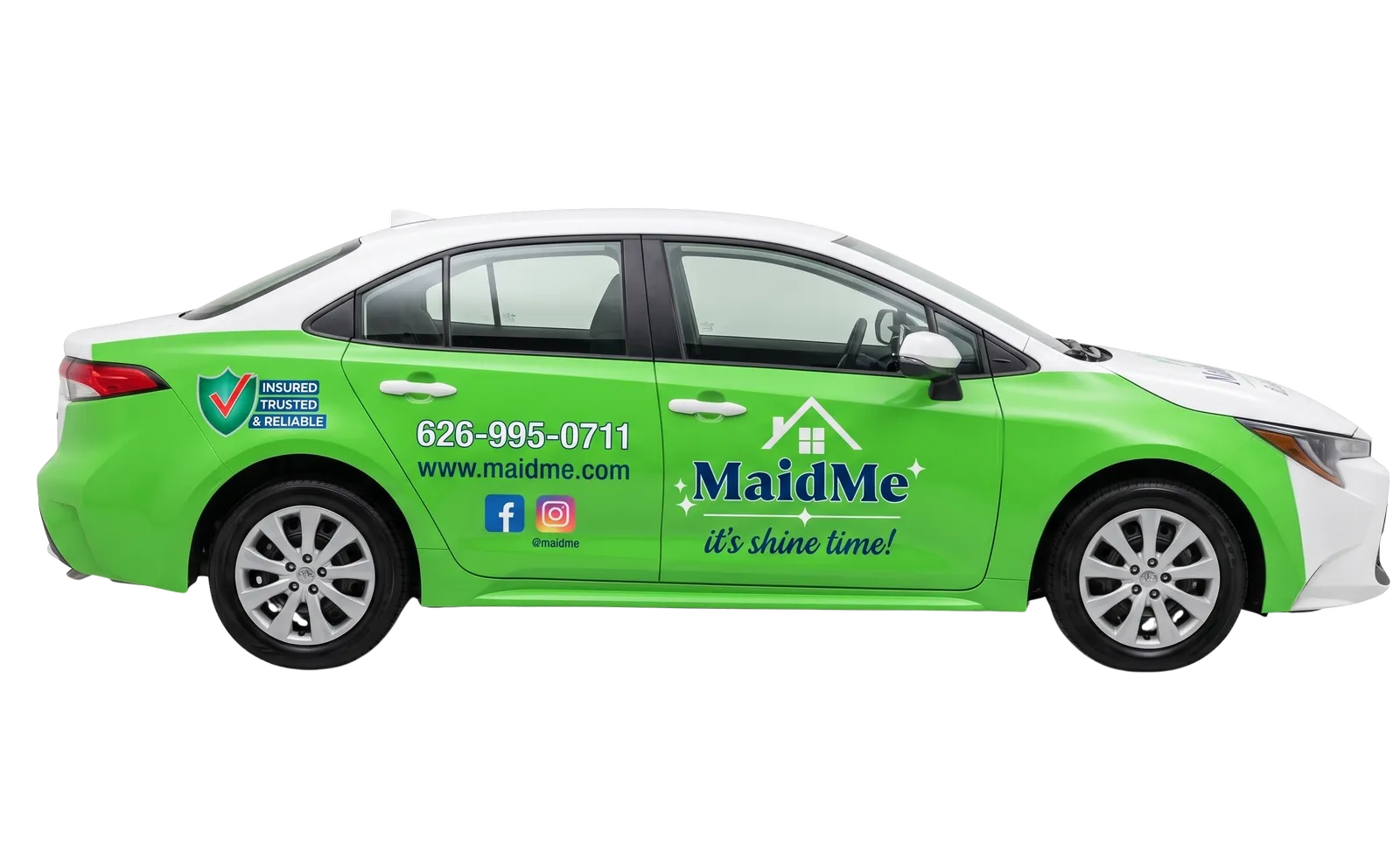 MaidMe branded cleaning service vehicle