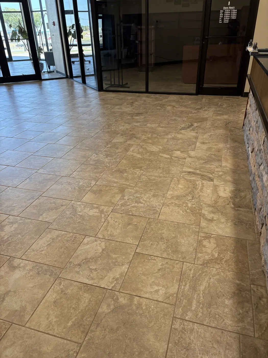 Tile and grout cleaning work.