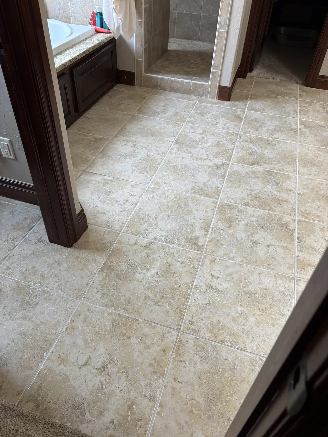 Aqua Steam tile floor cleaning work